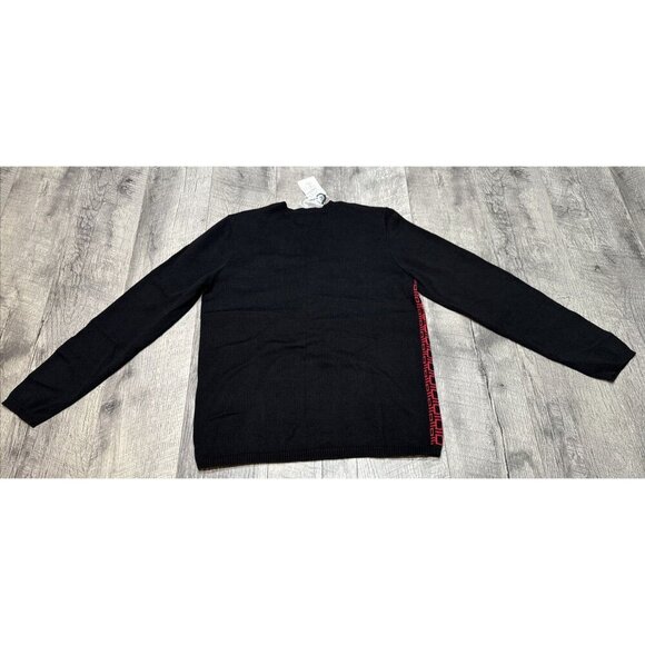 Westbound Sweater Cardigan Womens Small Black Red Geometric Knit‎ Retro Y2K NEW - Picture 2 of 7